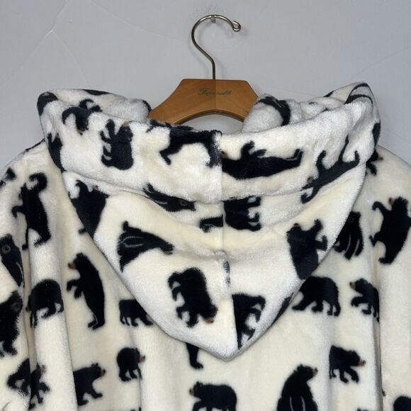 Little Blue House Black Bear Hooded Plush Fleece Robe, Women’s Large Hatley - Picture 12 of 13